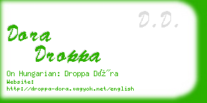 dora droppa business card